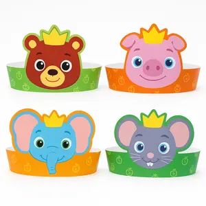CoComelon Paper Crowns - 8 Pack, Kids Birthday Party Wearables