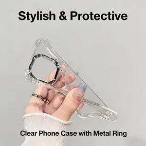 【Perfect Gift for Her/Him】Luxury Clear iPhone Case | Electroplated Metal Lens Frame | Shockproof TPU | Full Body Protection | Slim Soft Cover for iPhone 12–17 Pro/ProMax/Plus/Air