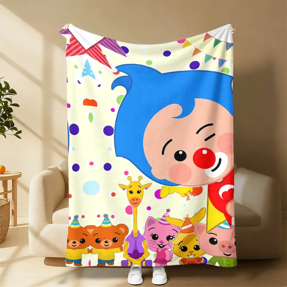 Countdown Sale! Plim Plim & Friends Party Blanket – Ultra-Soft Plush Throw with Adorable Cartoon Characters for Kids’ Joyful Snuggles Warm Fluffy Plush for Lazy Afternoons, Thoughtful Present for Sons, Daughters & Any Young Fan of the Plim Plim Series!