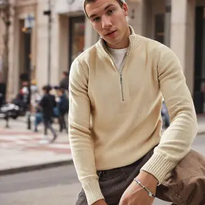 COOFANDY Mens Quarter Zip Pullover Long Sleeve Fleece Sweatshirt Slim Fit Mock Neck Sweaters Casual Polo Tops Shirt