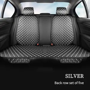 5pcs Premium Quilted PU Leather Rear Seat Cushion, Luxurious Comfort, Anti-Slip Universal Fit, Enhanced Grip, Year-Round Protection