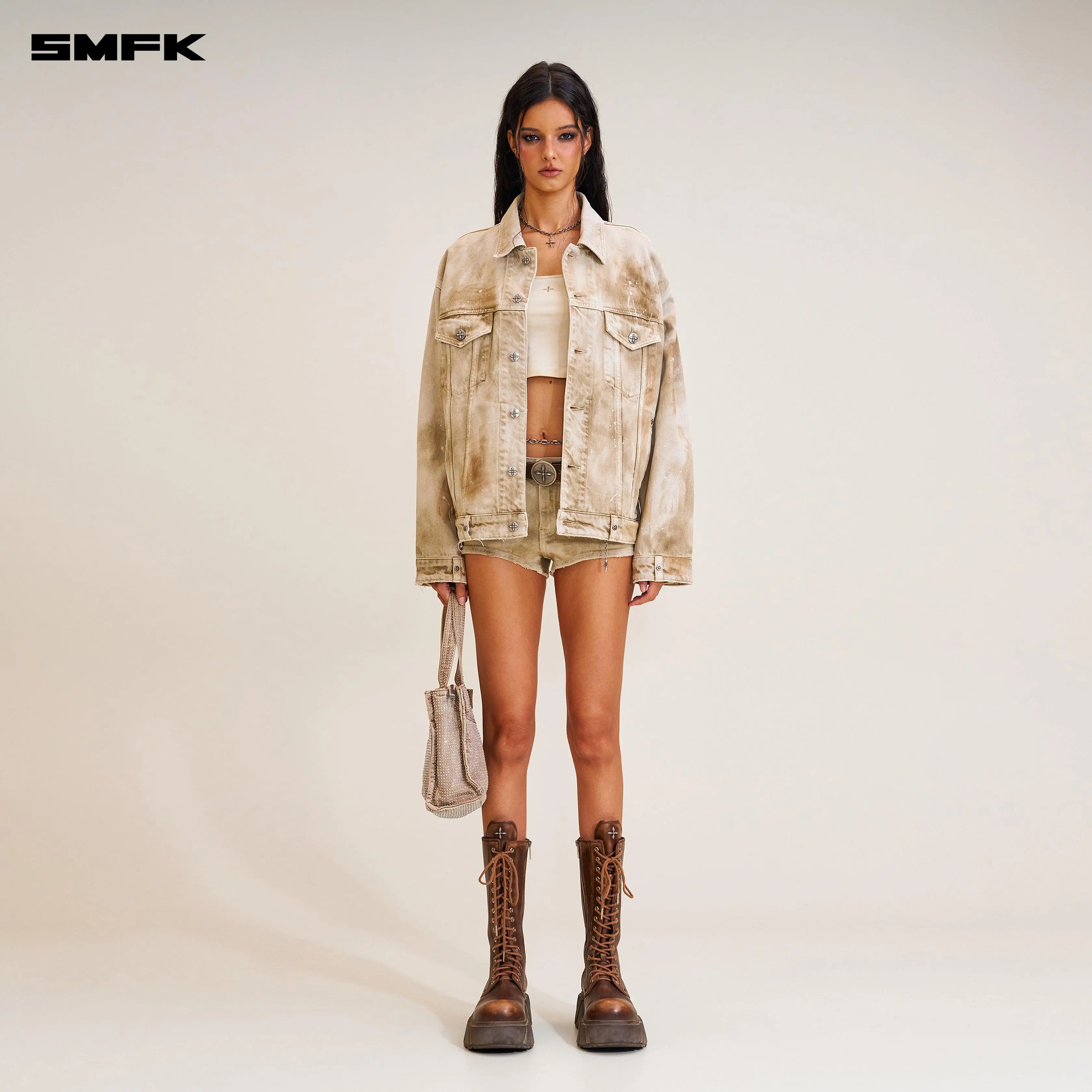 RAGE WILD Huge Denim Jacket (HANDCRAFTED Wild Brown