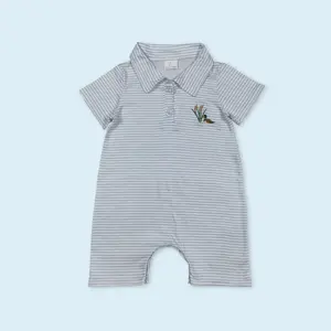 Embroidery Duck Infant baby boy summer romper