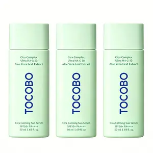 3PCS TOCOBO Cica Calming Sun Serum SPF50 PA++++ 50 ml 1.69 fl. oz Lightweight Aloe Sensitive Sunscreen