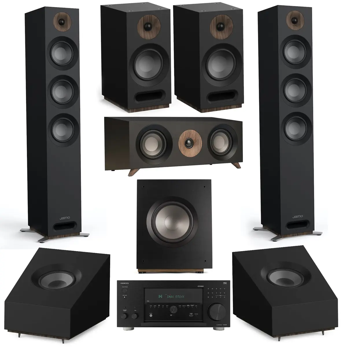 Jamo S 809 7.1 Home Theater System, Black with TX-RZ70 11.2-Ch AV Receiver