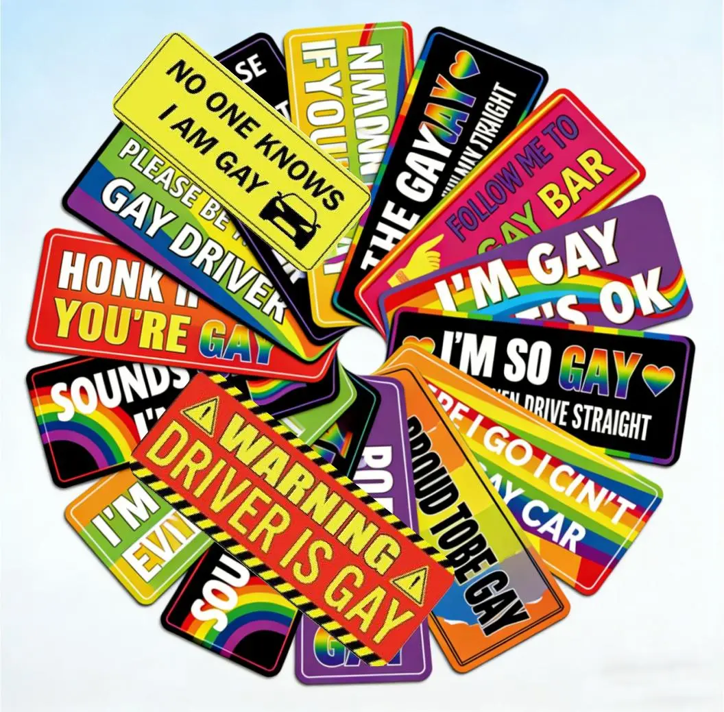 Funny LGBT Rainbow Pride Magnets – Reusable Prank Stickers for Car, Truck & Vehicle, Amusing Designs, Durable Material, Gay Pride Decor