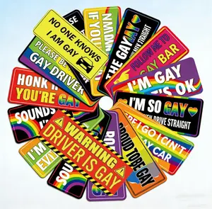 Funny LGBT Rainbow Pride Magnets – Reusable Prank Stickers for Car, Truck & Vehicle, Amusing Designs, Durable Material, Gay Pride Decor