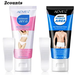Intimate Area Hair Removal Cream, 2 Counts/set Gentle Hair Removal Cream for Arms, Legs, Underarms and More, Suitable for Men and Women All Skin Types