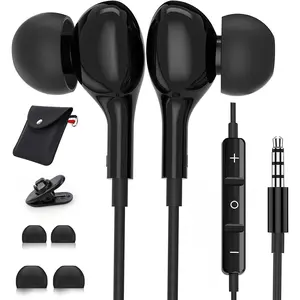 3.5mm Earbuds Wired with Mic for Samsung A14 A32 A15 A13 5G Wired in-Ear Headphones 3.5mm Headphone Jack Stereo Magnetic Earphones Wired for Samsung A52 A03s A12 Pixel 4a LG iPad Mini Moto Tablet