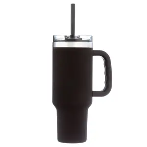 40 Oz Vacuum Insulated Stainless Steel Tumbler Black Drinkware Flasks