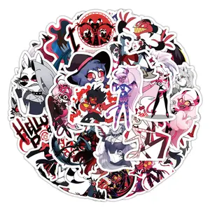 50 Sheets Edgy Anime Helluva Boss Sticker Set - Anti-Hero Character Decals for Motorcycle Helmets & Music Festival DIY Funny Stickers