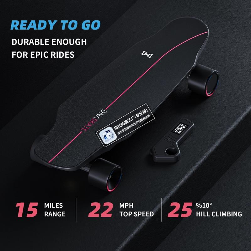 DNASKATE-M8 Skateboard with Remote, 36 Mph Top Speed,15 Miles Range, Longboard Skateboard for Adults ＆Teens