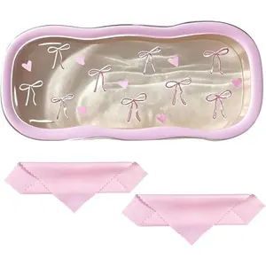 Glasses Case Hard Shell, Clear Eyeglass Case, Cute Holder for Sunglasses and Reading Glasses