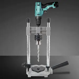 For Woodworking Power Tool Adjustable Drill Stand Aluminum Base 0-45 Degree Angle with Steel Column Multi-Functional