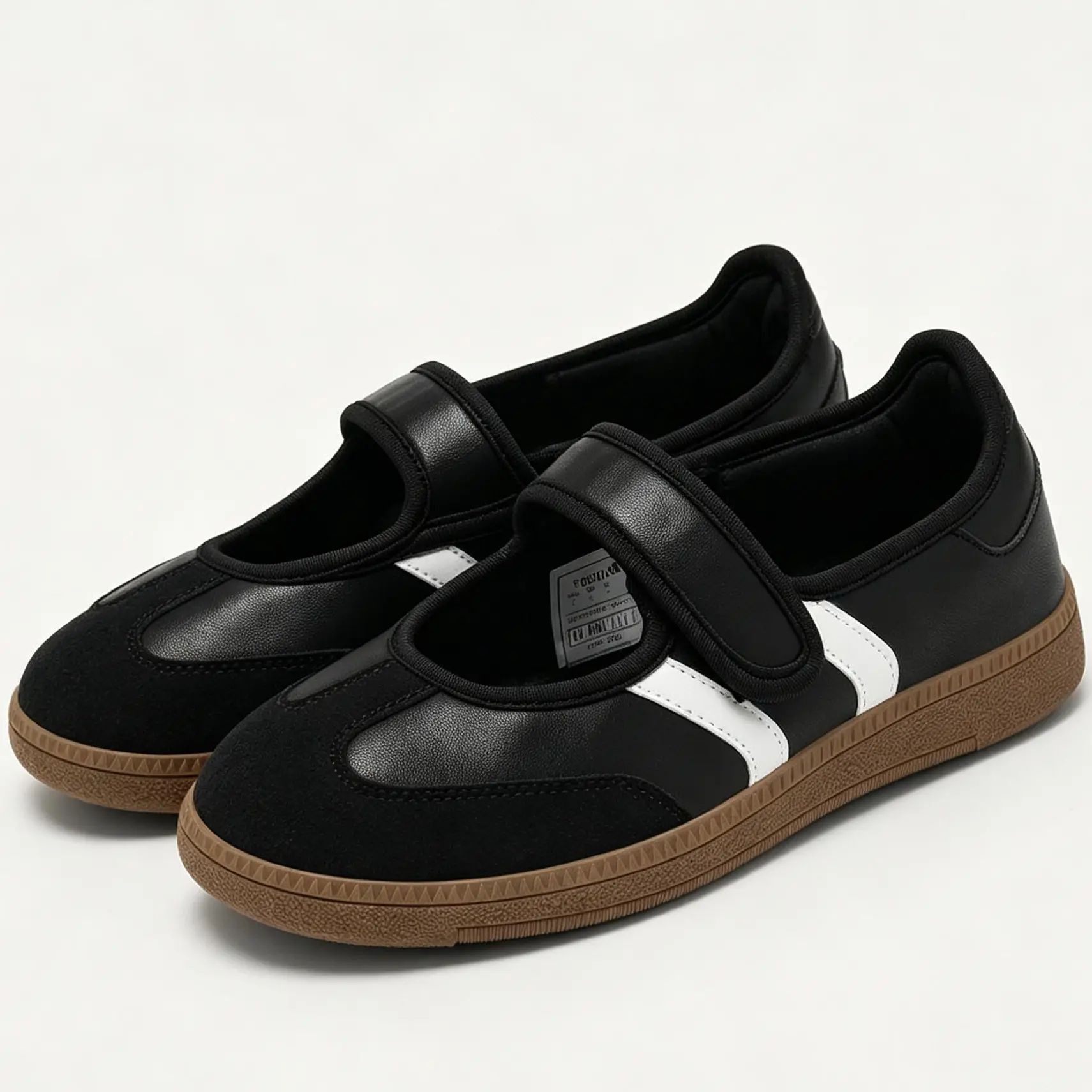 Retro Mary Jane Sneakers for Women, Lightweight Soft Insole Velcro Strap Flat Shoes, Mixed Suede & Synthetic Leather Casual Walking Shoes