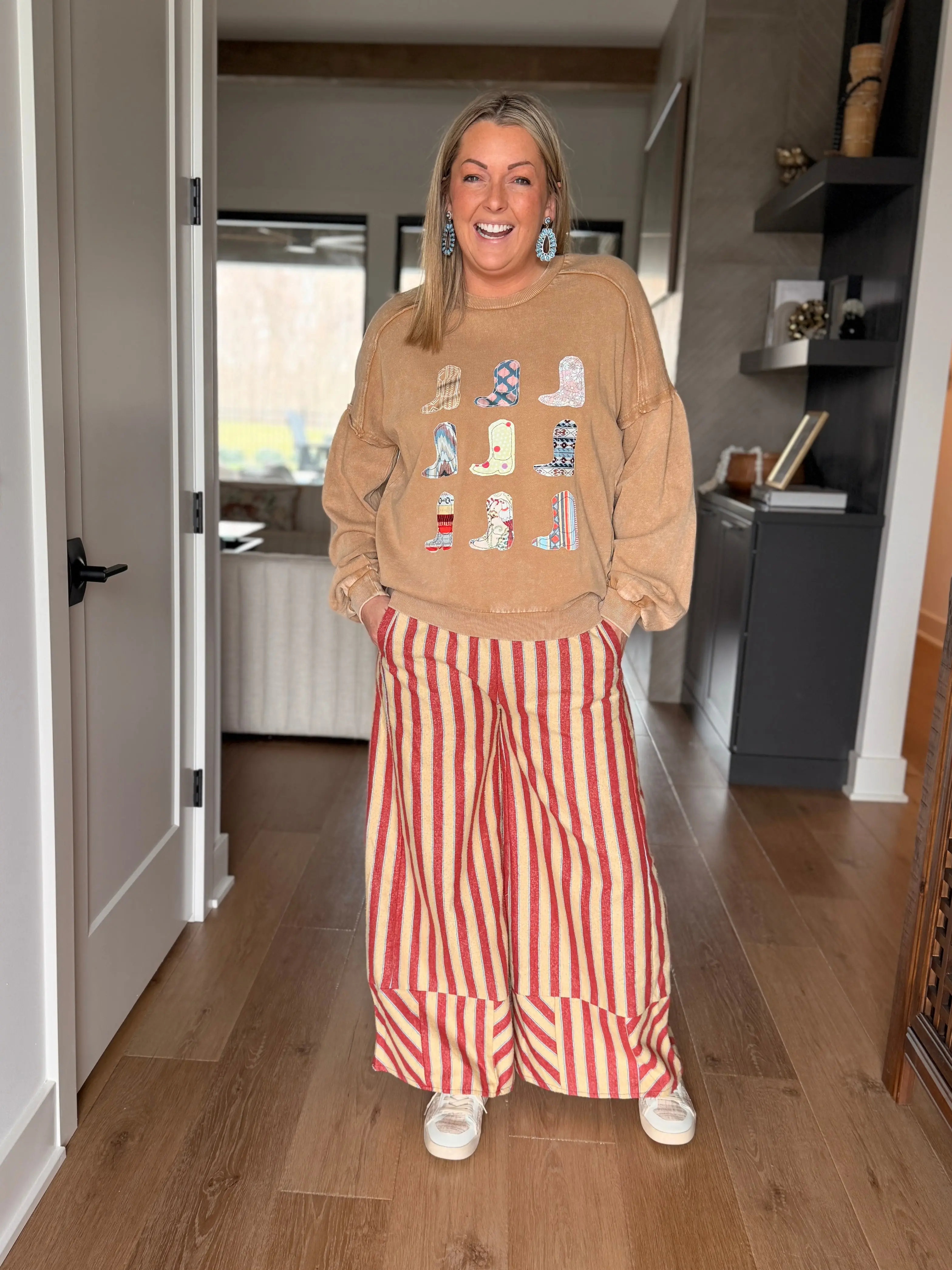 Yarn Dye Stripe Wide Leg Palazzo Pants – Easel