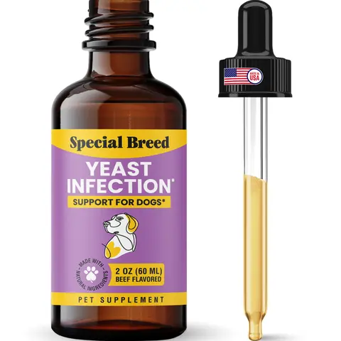 SPECIAL BREED Natural Blend Dog Yeast Infection Treatment Bottle - 2 oz Container, Sensitive Safe Fur & Skin Care, Itch Relief, Inflammation Ease, 24 Months Shelf Life, Single Unit (Not for Cats)