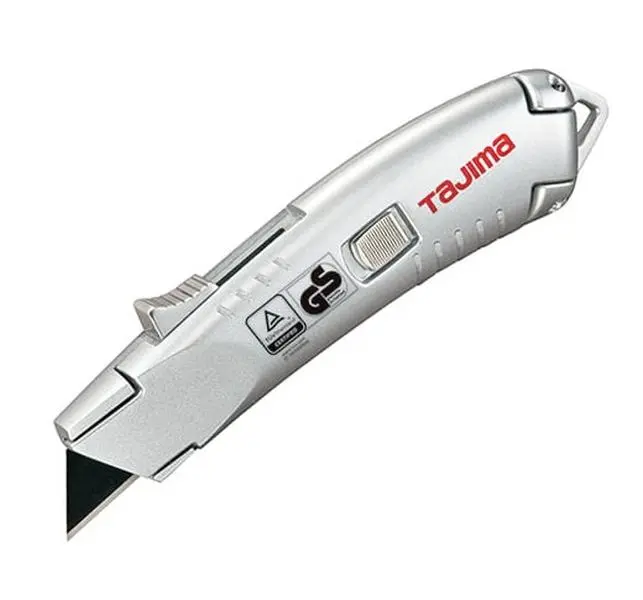 Tajima Tool VR-Series Self-Retracting Safety Utility Knife, One-Piece, 3x V-REX Blades VR-103