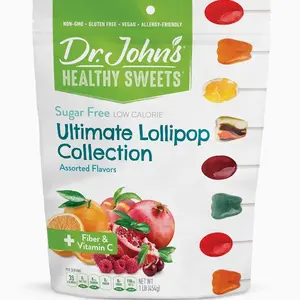 Dr. John’s Sugar Free Candy, Healthy Lollipops with Zero Sugar, Low Calorie Snacks, Keto Friendly Hard Candy Sweets, Ultimate Collection, 60 Count, 1 LB