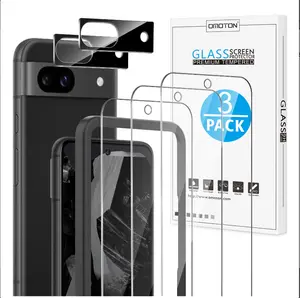 3+2 Pack for Google Pixel 8a Screen Protector, 3 Pack Tempered Glass Screen Protector & 2 Pack Camera Lens Protector for Pixel 8a 2024 Released 6.1-inch, Case Friendly/9H Hardness Visit the OMOTON Store