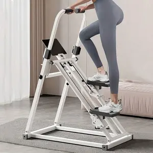 Vertical Climbing Machine, New Version Of Home Fitness Stair Step Machine, Sliding Machine Suitable For Full-Body Exercise, Compact And Foldable Climbing Machine, With Adjustable Stride Length, Handlebars And Pedals, Suitable As A Family Gift