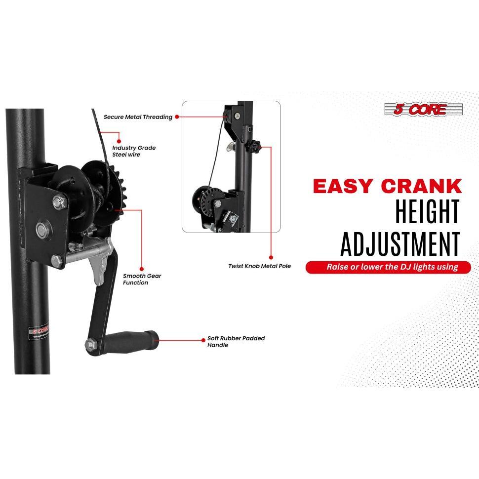 5Core DJ Light Stand Stage Lighting Truss System Hand Crank Up Height ...