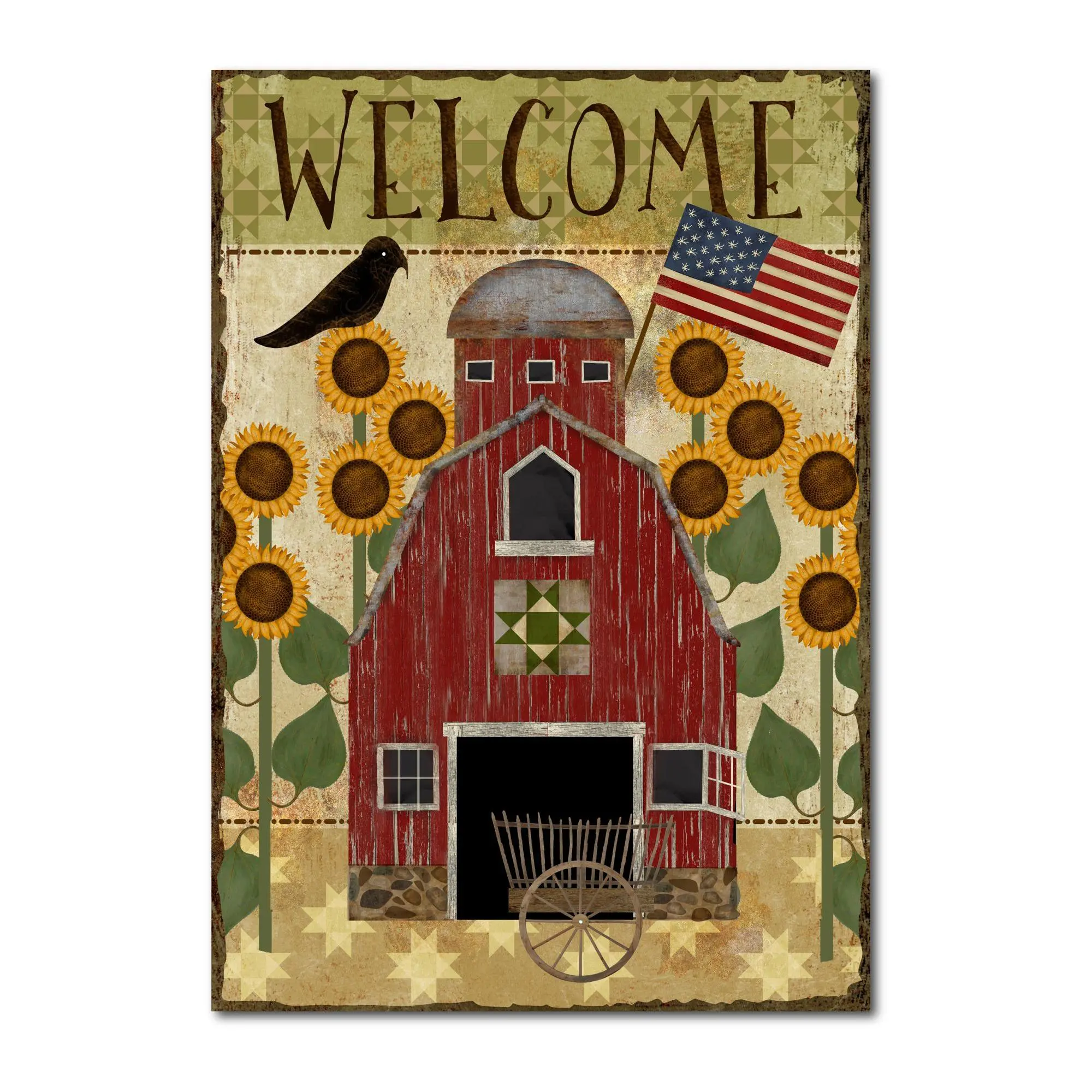 Courtside Market Barn Flag 12" x 18" Canvas Courtside Market Barn Flag 12" x 18" Canvas