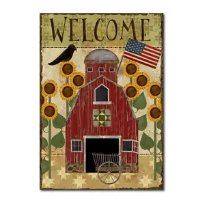 Courtside Market Barn Flag 12" x 18" Canvas