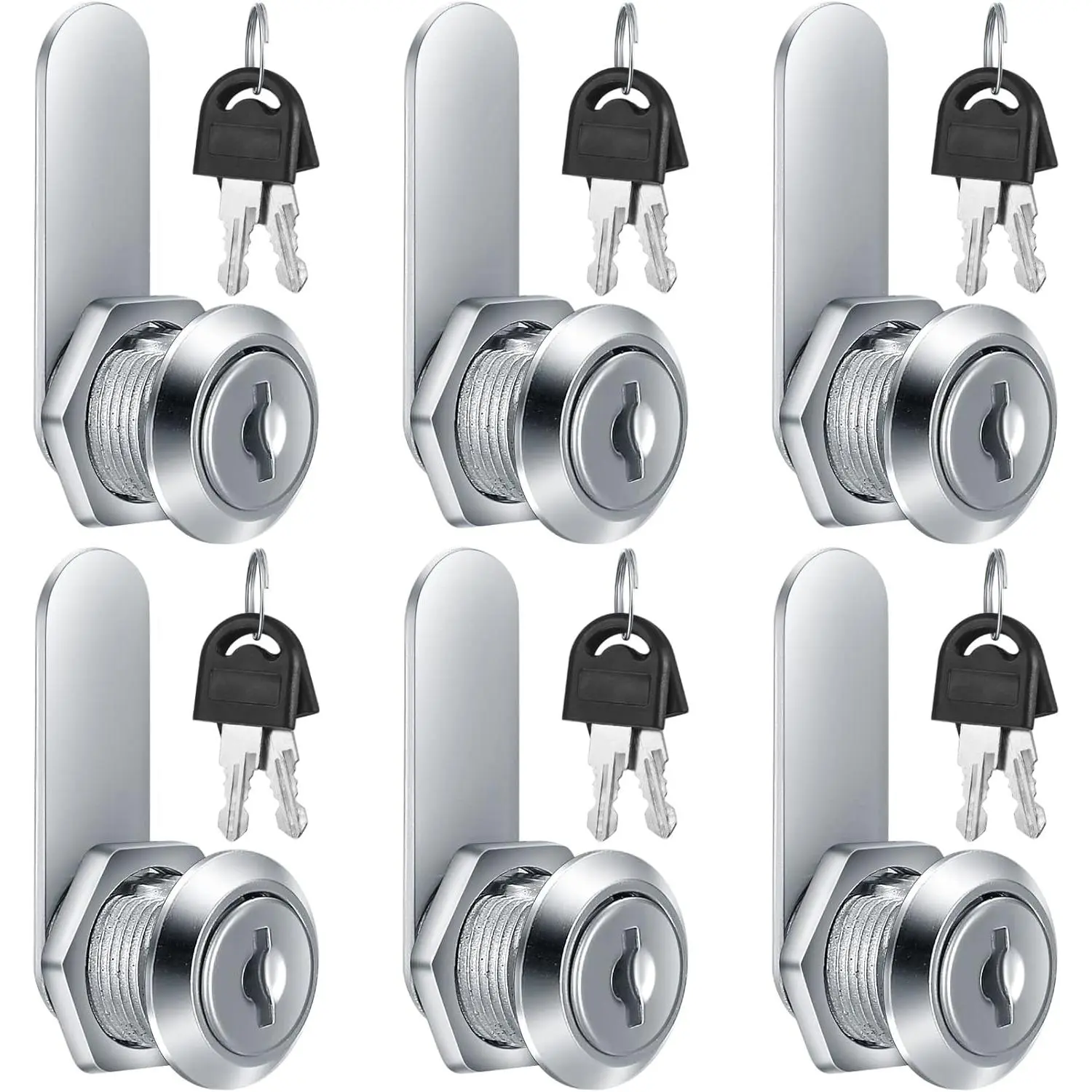 6 Pieces cam Lock(Each Cam Lock Comes with 2 Same Keys) File Cabinet Cylinder Cam Lock, 5/8 Inch Keyed Cam Lock, for Security File Drawer Mailbox RV Camper Door Storage Toolbox Replacement Lockgiftgift