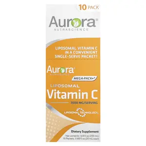 Aurora Nutrascience Mega-Pack+®, Liposomal Vitamin C, 10 Packets, 0.68 fl oz (20 ml) Each