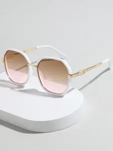 1 Pair Fashion Irregular Round Frame Metal Glasses, Tinted Lens Glasses, Outdoor Sports Glasses, Casual Versatile Glasses for Men and Women, Travel Accessories