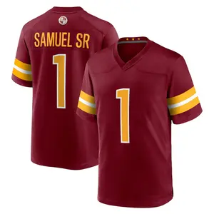 Washington Samuel Sr 1 Black/Red/White Football Player Game Jerseys, Sports Stitched T-shirts Top for Men Women Youth Boys Girls