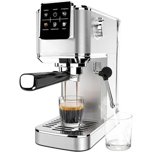 Espresso Machine 20 Bar, Screen Espresso Maker with Steam Milk Frother,Stainless Steel Coffee Machine for Cappuccino Latte  Cold Brew,1350W  Heat Up System,