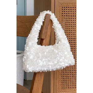 Tarquin White Sequin Shoulder Bag