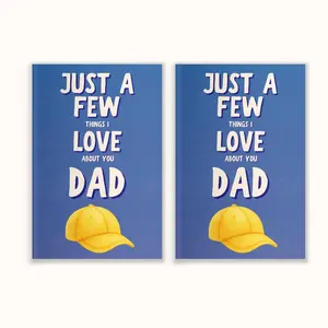 2 Pack: Just A Few Things I Love About You Dad Personalized Gift for Dad Father's Day Gift Fill In The Blank Memory Book Gift Idea For Dad
