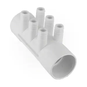 212 MAIN Gecko Alliance 672-7120B 6-Barb Port Manifold, Aquatic Fitness Equipment Water Pipe Component with Easy Plumbing, Interchangeable Design