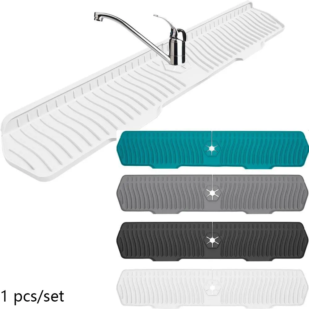 Silicone Splash Guard for Kitchen Sink, Water Splash Guard, 1 Count Longer Sink Splash Guard, Kitchen Faucet Mat, Sink Drain Mat, Splash Guard for Kitchen Bathroom, Splash Proof, Household Items, Home