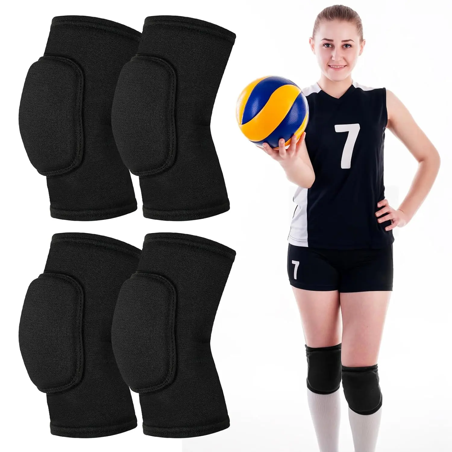 Volleyball Knee Pads for Adults Kids Youth Thick Foam Padded Sports Knee Sleeves for Basketball Soccer Dance Fitness