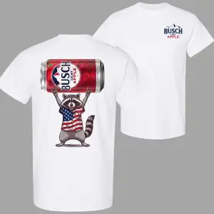 Raccoon 4th of July T-Shirt, Funny Beer Drinking Raccoon Graphic Tee, Red White Blue Patriotic Shirt, Trendy Cotton T-Shirt, Casual Streetwear Outfit, Unisex Shirt for Men for Women, Independence Day Gift for All - AK