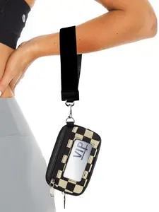 Fashionable Plaid Pattern Zipper Coin Purse Wristlet, 2025 New Style Casual Versatile Clutch Bag for Women, Trendy All-match & Exquisite Bag for Daily Travel Work Commute