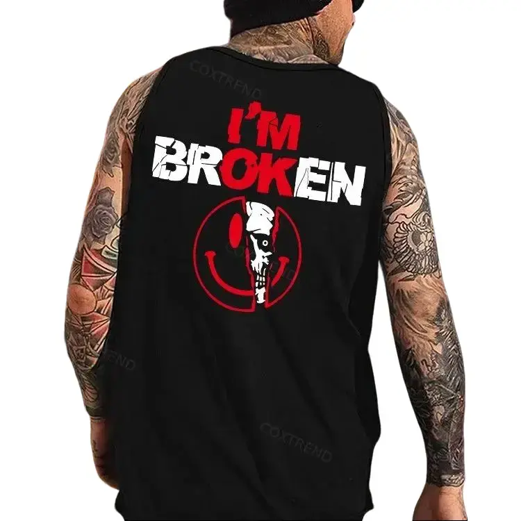 I'm Broken Printed Men‘s Tank Top - Bella Canvas, Graphic Tee, Menswear Gift For Him, Sweatshirt, Menswear