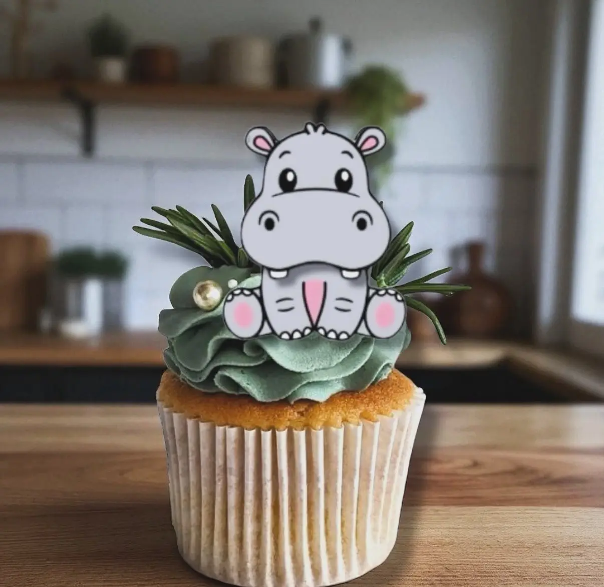 Jungle Cupcake Toppers (12) - Custom Designer Cupcake Toppers - Jungle Theme Birthdays and Baby Showers - Cake Decoration