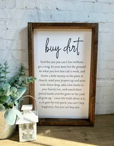 Buy Dirt Poster, Song Lyric Wall Art, Country Music Inspired Farmhouse Decor, Perfect Rustic Wall Decoration For Your Home