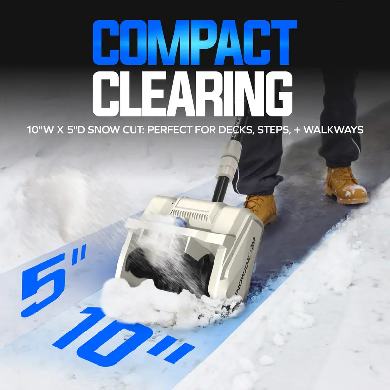 X20 cordless snow shovel auger and snow clearing feature