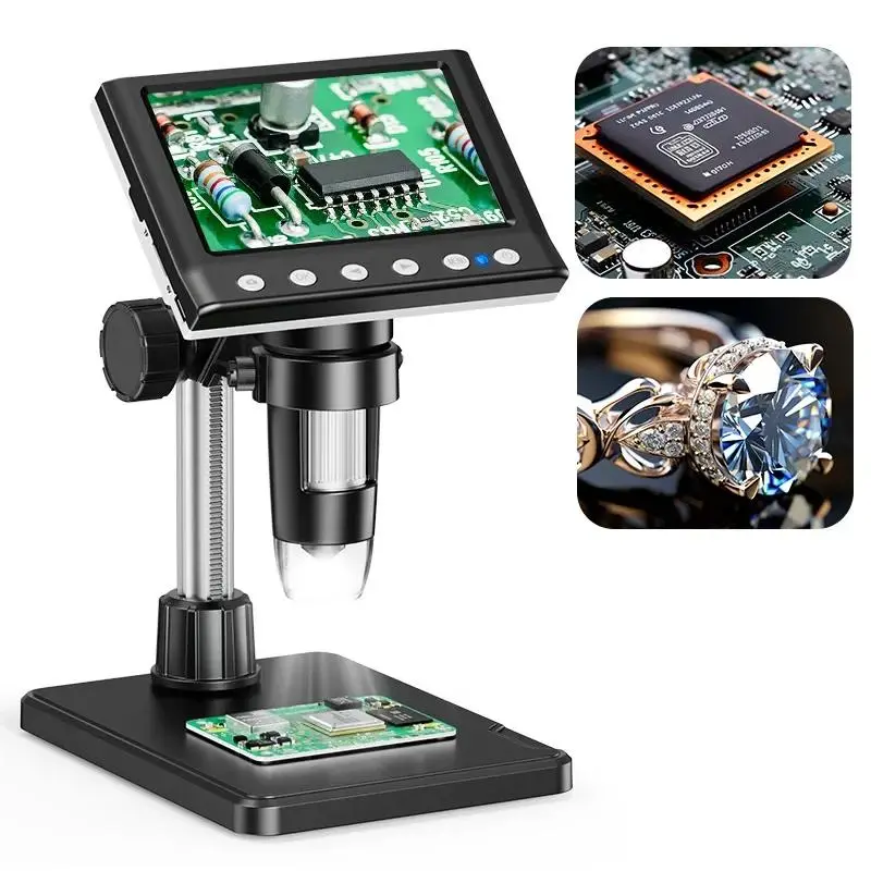 Digital Microscope.  4.3'', 1000X, 1080P Video, for Adult Soldering /  8 LED's , PC View