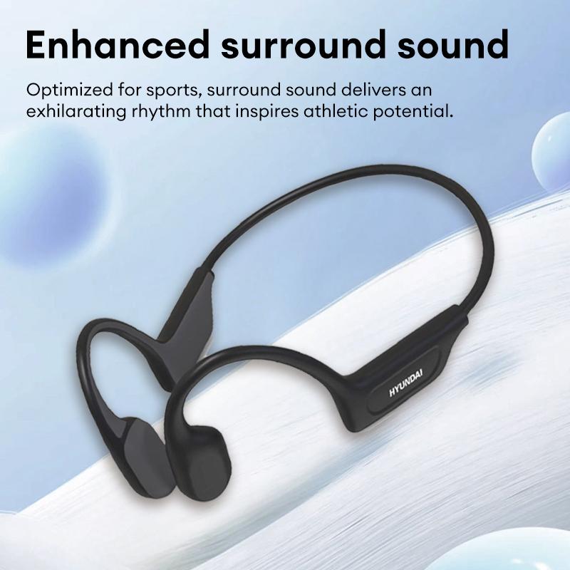 HYUNDAI G06 Bone Conduction Neckband Wireless Earphones with Bluetooth 5.4, Enhanced Surround Sound, 360° Flexible Bending, Lightweight & Comfortable Fit, Ultra-Long Battery Life, Wireless Headphones for Music, Calls & Sports