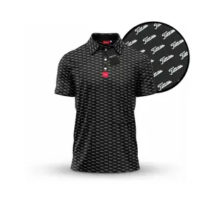 [Ship From US] Black Titties Golf Polo Premium Black Polo Shirt – Minimal Pattern Golf Shirt for Men, Stylish Athletic Fit