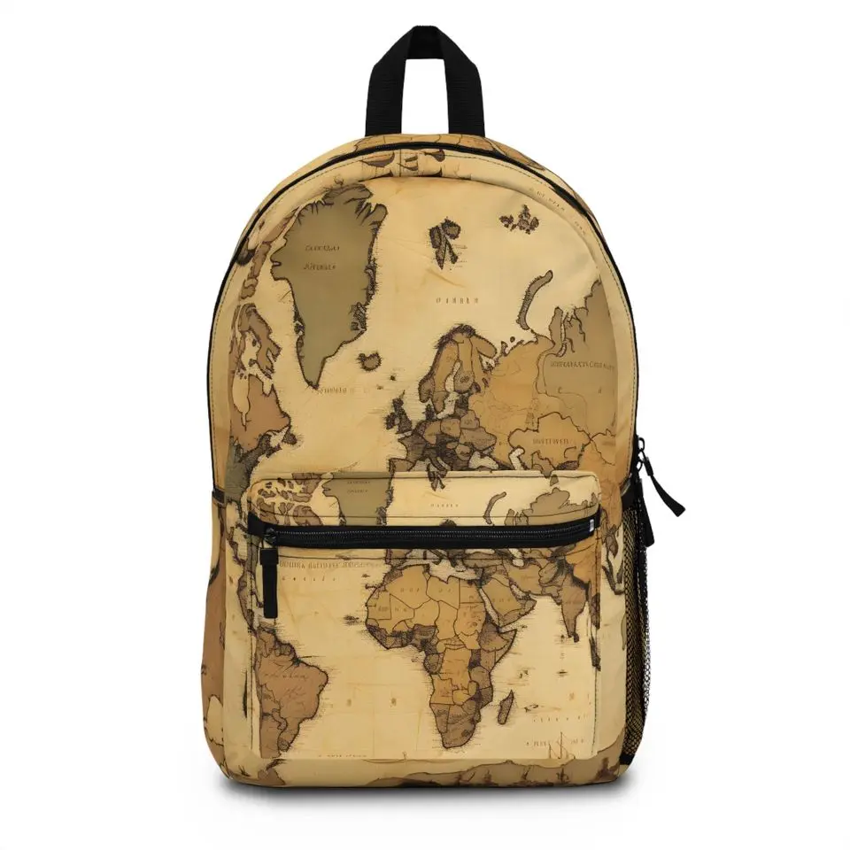 World map backpack, Dragon Backpack, Laptop backpack, Outdoor Traveling Back to School backpack purse
