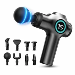 BiLOLLY Battery-Powered Massage Gun - High-Frequency Vibration Deep Tissue Tapper for Adults' Pain Relief, 8 Replaceable Massage Heads, LCD Display, Portable Easy-Carry Personal Care Gift