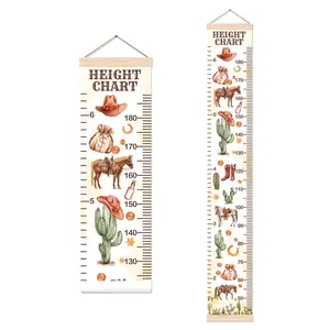 Height Chart for Wall Decor, Cowboy Decor Height Chart for Boys, Height Measurement Chart for Wall Art, Perfect for Toddler Nursery Room Decor Height Wall Chart, Cowboy Style Wall Art Decor